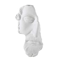 HESTIA - Déco murale visage en polyrésine blanche 25x47