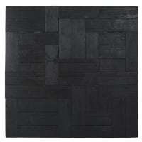 AGAR - Decoración de pared de teca reciclada negra 89x90