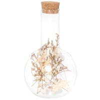 LYVIA - Decoración luminosa de cristal con flores secas