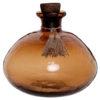 JAZIRA - Decoratieve amberbruine glazen fles H20