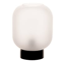 ELENA - Decoratieve lichtgevende bol uit wit gekleurd glas en zwart metaal