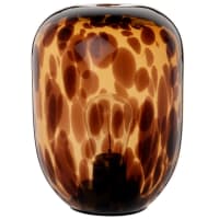 SOROA - Decoratieve lichtgevende bol van bruin en zwart glas