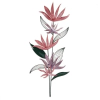 ZAMALI - Decorazione da parete fiori in metallo verde, viola e rosa 34x85 cm