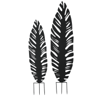 MANADO - Deko-Blätter zum Einpflanzen für den Außenbereich aus schwarzem Metall (x2)