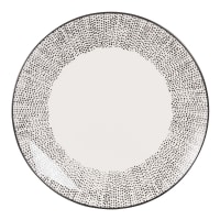 MEKONG - Set van 6 - Dessertbord van wit gres met Polka Dots