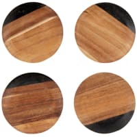 Dessous de verre en bois d'acacia (x4)