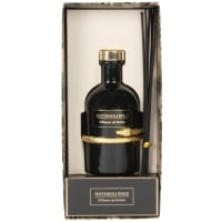 Difusor em vidro preto e dourado com perfume de madeira com especiarias 200 ml