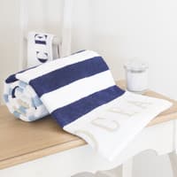 Drap de bain rayé en coton bleu 70x140 OCÉAN Drap de bain rayé en coton bleu 70x140 OCÉAN