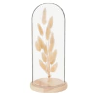 Dried Flowers in Glass and Pine Bell Jar H25