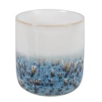 LISON - Duftkerze in Keramikgefäß, abgesetzt in blau und weiß 200g