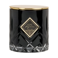 MIRA - Duftkerze in schwarzgetöntem Glas mit goldfarbenem Metall, 250g
