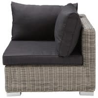 Eckelement für Gartensofa aus Kunstharzgeflecht, in Grau Eckelement für Gartensofa aus Kunstharzgeflecht, in Grau