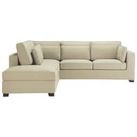 Ecksofa 5-Sitzer aus Baumwolle, graubeige Ecksofa 5-Sitzer aus Baumwolle, graubeige