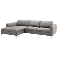 Ecksofa 5-Sitzer aus Stoff links, hellgrau Ecksofa 5-Sitzer aus Stoff links, hellgrau