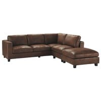 Ecksofa 5-Sitzer aus Wildlederimitat, braun Ecksofa 5-Sitzer aus Wildlederimitat, braun