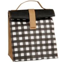 Ecru, black and brown lunch bag