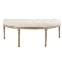 AUGUSTINE - Ecru Tufted 2-Seater Bed End and Rubberwood