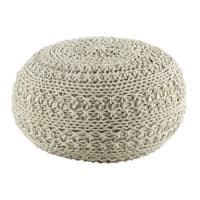 EINAR cotton knit pouffe in off-white EINAR cotton knit pouffe in off-white