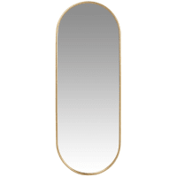 CAMBERA - Espejo ovalado de metal dorado efecto pan de oro 30x80