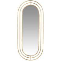 GELUA - Espejo ovalado de metal en dorado 30x70