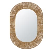 MONZA - Espejo ovalado de yute 73x104