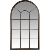 Espejo ventana de metal marrón