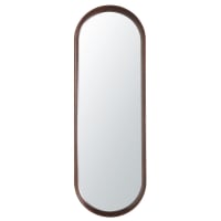 COLOMA - Espejos ovalados y alargados de madera de acacia marrón 40 x 120