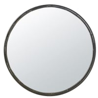 WALTER - Espelho redondo de metal preto diâmetro 120