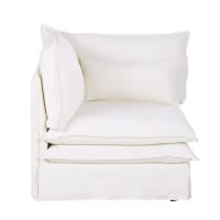 POMPEI - Esquina para sofá modulable de lino superior blanco