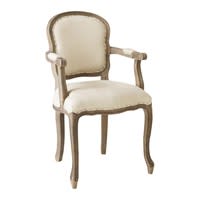 Fauteuil cabriolet en lin beige Fauteuil cabriolet en lin beige