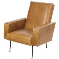 Fauteuil camel et métal noir Fauteuil camel et métal noir