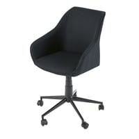 Fauteuil de bureau réglable à roulettes gris anthracite et métal noir Fauteuil de bureau réglable à roulettes gris anthracite et métal noir