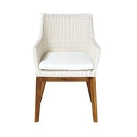 Fauteuil de jardin en résine tressée blanche Fauteuil de jardin en résine tressée blanche