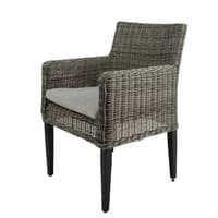 Fauteuil de jardin en résine tressée grise Fauteuil de jardin en résine tressée grise