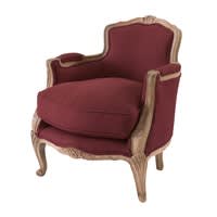 Fauteuil en lin bordeaux Fauteuil en lin bordeaux