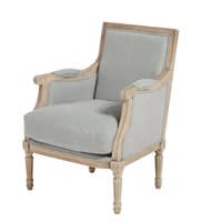 Fauteuil en lin lavé gris clair Fauteuil en lin lavé gris clair