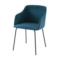 Fauteuil en velours bleu foncé Fauteuil en velours bleu foncé