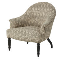 Fauteuil jacquard et manguier massif noir Fauteuil jacquard et manguier massif noir