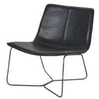 Fauteuil noir vieilli et métal mat Fauteuil noir vieilli et métal mat