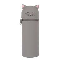 Federmäppchen Katze, grau