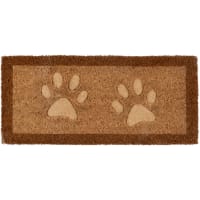 PATOUNES - Felpudo marrón con estampado de huellas de perro 45 x 21