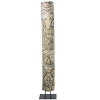 Figur Totem aus geschnitztem Teakholz und schwarzem Metall H168 Figur Totem aus geschnitztem Teakholz und schwarzem Metall H168