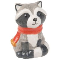 Figur Waschbär aus Keramik, grau H8 Figur Waschbär aus Keramik, grau H8