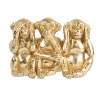 DAKO - Figura de 3 monos de la sabiduría dorada Alt. 7