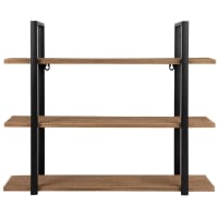 CROISIC - Fir and Metal Shelving Unit