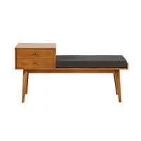 Flurbank im Vintage-Stil mit 2 Schubladen aus Mangoholz L120 Flurbank im Vintage-Stil mit 2 Schubladen aus Mangoholz L120