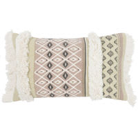 Fodera di cuscino in cotone beige, écru e marrone, 30x50 cm Fodera di cuscino in cotone beige, écru e marrone, 30x50 cm