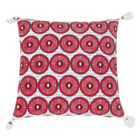 Fodera di cuscino in cotone bianco e rosso, 40x40 cm Fodera di cuscino in cotone bianco e rosso, 40x40 cm