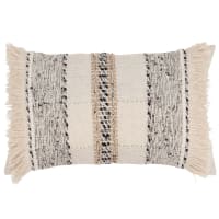 ADIGALA - Fodera di cuscino in cotone écru e grigio, 30x50 cm