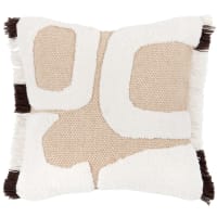 Fodera per cuscino in cotone con motivi beige e bianchi 40x40 cm